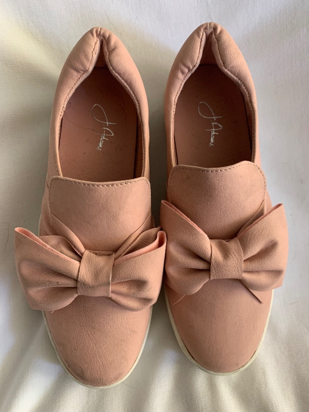 J Adam’s Pink Bow Suede Slip On Wally Sneakers